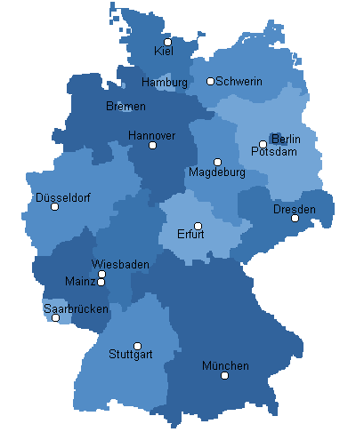 Deutschland mit Bundesländern
